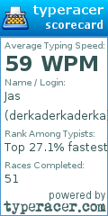 Scorecard for user derkaderkaderka