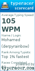 Scorecard for user derpyrainbow