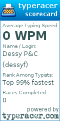 Scorecard for user dessyf