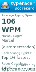Scorecard for user diammentrodon