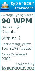 Scorecard for user dispute_