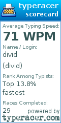 Scorecard for user divid
