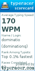 Scorecard for user dominationq