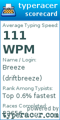 Scorecard for user driftbreeze