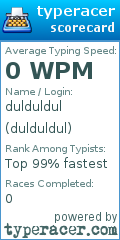Scorecard for user dulduldul