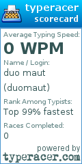 Scorecard for user duomaut