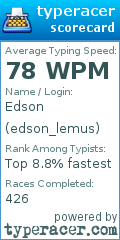 Scorecard for user edson_lemus