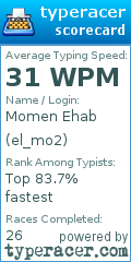 Scorecard for user el_mo2