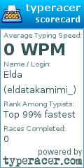 Scorecard for user eldatakamimi_