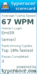 Scorecard for user emisr