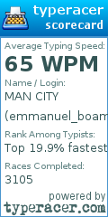 Scorecard for user emmanuel_boamah