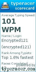 Scorecard for user encrypted121