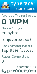 Scorecard for user enjoybroxoxo