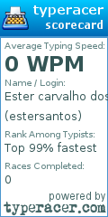 Scorecard for user estersantos