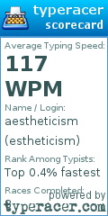 Scorecard for user estheticism