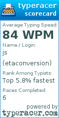 Scorecard for user etaconversion
