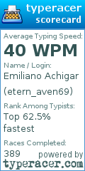 Scorecard for user etern_aven69