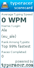 Scorecard for user eu_ale