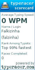 Scorecard for user falzinha