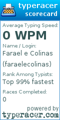 Scorecard for user faraelecolinas