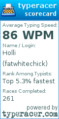 Scorecard for user fatwhitechick
