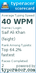 Scorecard for user feight