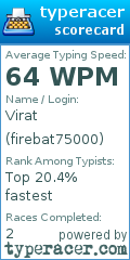 Scorecard for user firebat75000