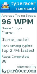 Scorecard for user flame_eddie