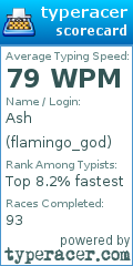 Scorecard for user flamingo_god