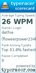 Scorecard for user floweerpower234k