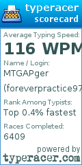 Scorecard for user foreverpractice975