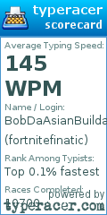 Scorecard for user fortnitefinatic