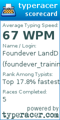 Scorecard for user foundever_training