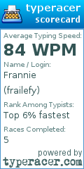 Scorecard for user frailefy