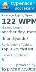 Scorecard for user friendlydude
