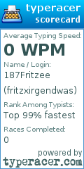 Scorecard for user fritzxirgendwas