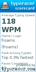 Scorecard for user froams