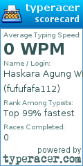 Scorecard for user fufufafa112