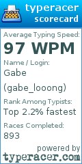 Scorecard for user gabe_looong