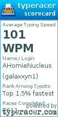 Scorecard for user galaxxyn1