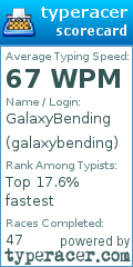 Scorecard for user galaxybending