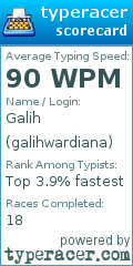 Scorecard for user galihwardiana