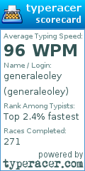 Scorecard for user generaleoley