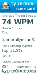 Scorecard for user generallyinsan3