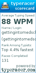 Scorecard for user gettingintomedschool