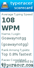 Scorecard for user goawaynotgg