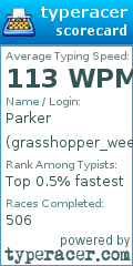 Scorecard for user grasshopper_weeb