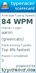 Scorecard for user greencats