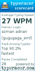 Scorecard for user gugugaga_eml