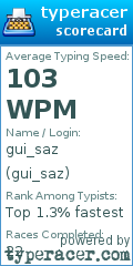 Scorecard for user gui_saz